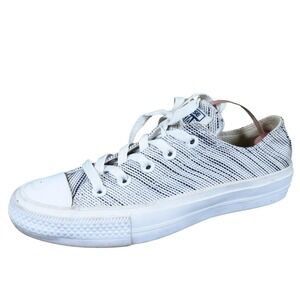 Converse Chuck Taylor All Star II Knit Ox Women Athletic Shoe Size 6 White Black